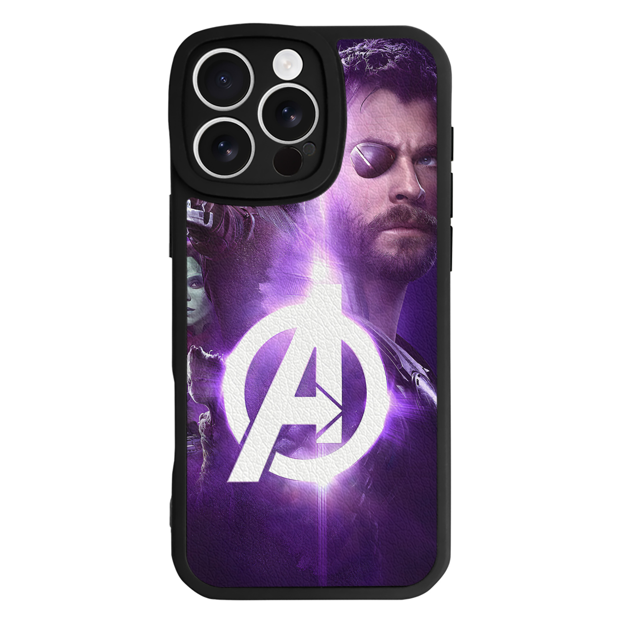 （画像用） アベンジャーズ The Avengers 【iPhone 16シリーズ対応】シリコンスマホケース（レザー調） 材質：シリコン